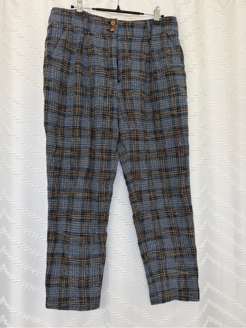 Veronica Beard Blue and Brown Plaid Dress Pants